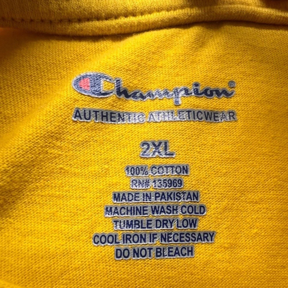 Champion Authentic Athleticwear Graphic T-Shirt Yellow Running Logo‎ 2XL - Picture 3 of 7